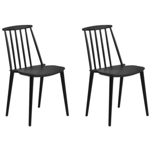 Beliani Set Of 2 Dining Chairs Ventnor Black