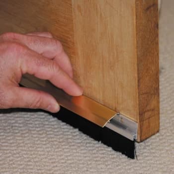 Stormguard Consealed Fixings Brush Door Bottom Strip Draught Excluder - Gold Effect - 838mm