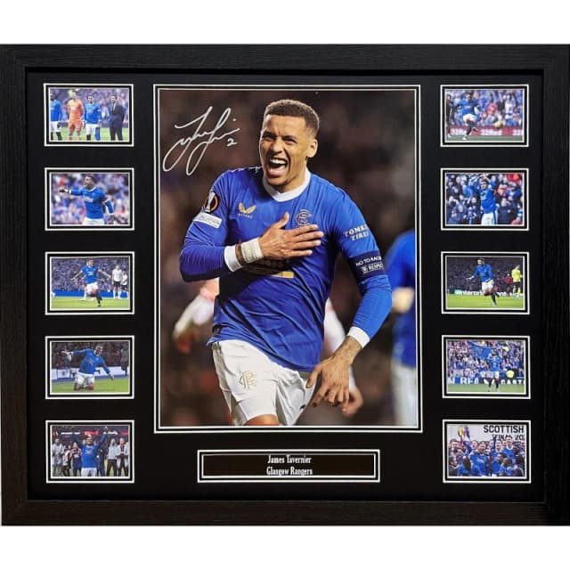 AllStarSignings Ltd James Tavernier signed Rangers photo Blue unisex One Size