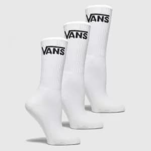Vans White Kids Classic Crew 3pk