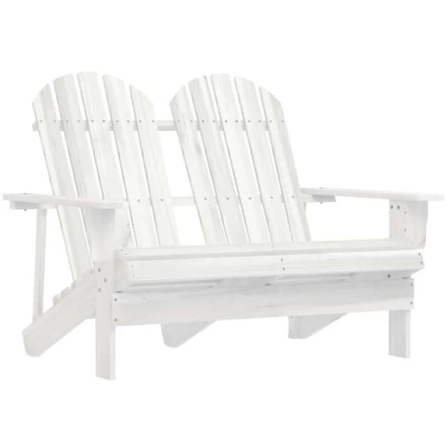 VIDAXL 2-Seater Garden Adirondack Chair Solid Fir Wood White Vidaxl 8720286240809