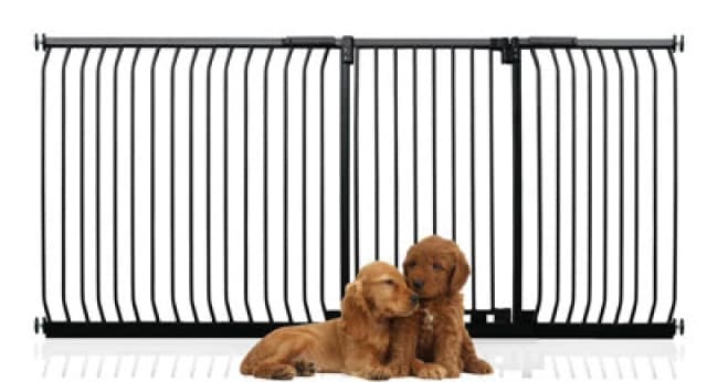 Bettacare Extra Tall Elite Dog Gate, 216Cm - 225Cm, Matt Black, Extra Tall 96.8Cm In Height, Pressure Fit Pet Gate