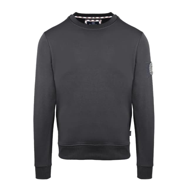 Aquascutum Mens Roundnk Sweat Crew Sweatshirt Crew Sweaters Small Black 52345403350
