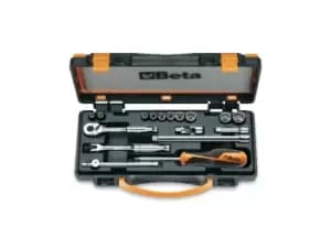 Beta Tools 900AS/C17-MBM 17pc 1/4" Dr Aeronautical Bi-Hex Socket & Accessory Set
