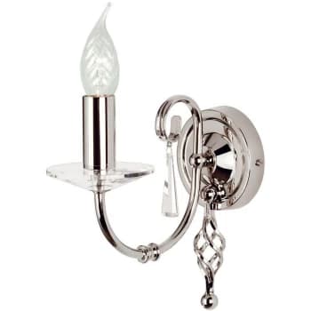 Elstead Aegean - 1 Light Indoor Candle Wall Light Polished Nickel, E14