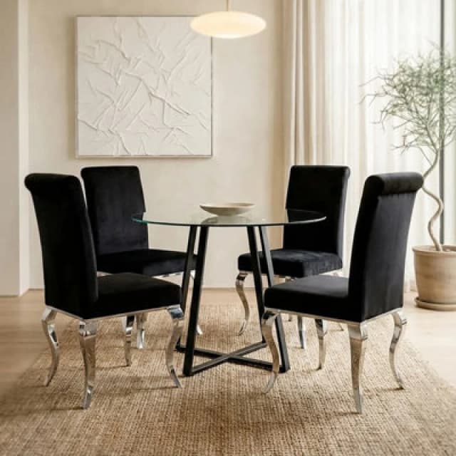 Orsina Metropolitan Matte Black Lattice Dining Table