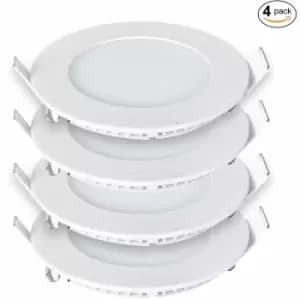 ENER-J 24W 3000K Recessed Round LED Mini Panel Downlight 220mm 4 Pack