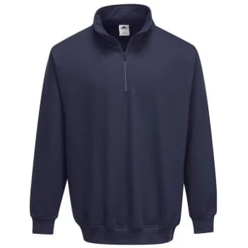 B309NARL - sz L Sorrento Zip Neck Sweatshirt - Navy - Portwest