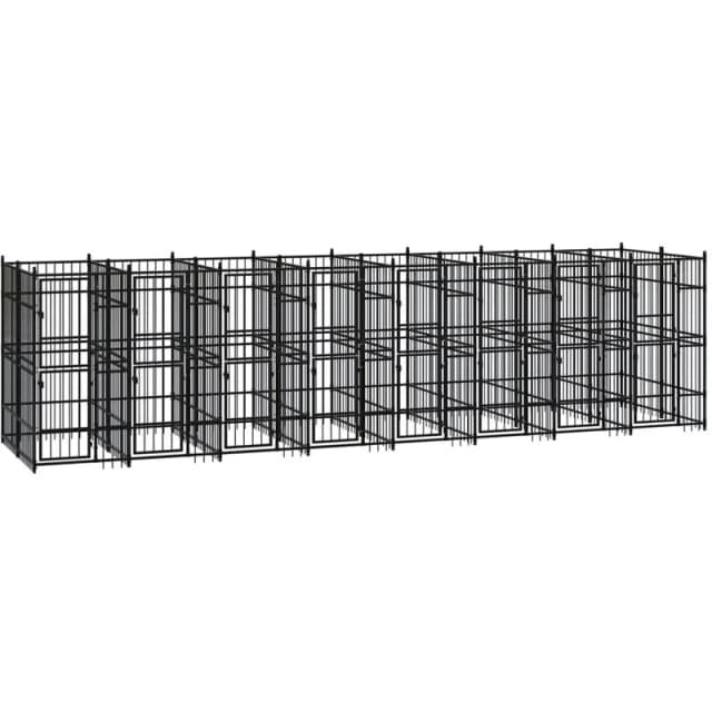 VIDAXL Outdoor Dog Kennel Steel 14.75 m² Vidaxl 8720286871225