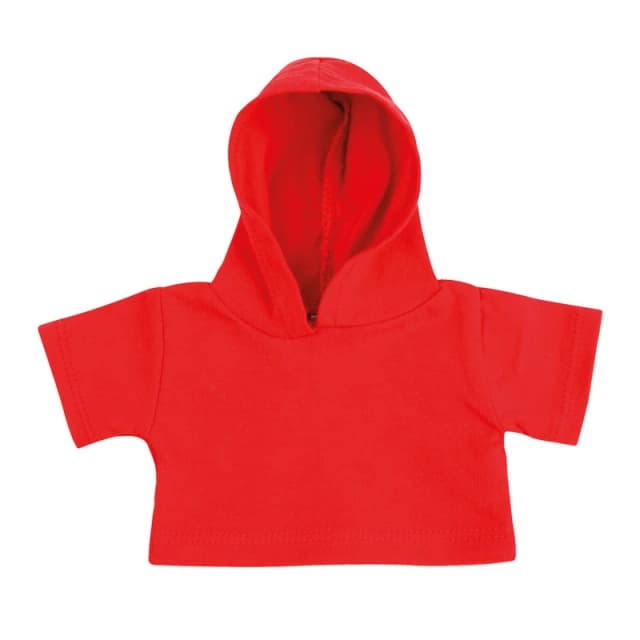 Mumbles Mens Hooded Teddy T-Shirt in Red Size: Medium Red Male M