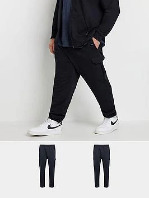 BadRhino BadRhino Men 2 Pack Cargo Joggers in Blue Size: 3X-Large Blue XXXL Male 5063111757565