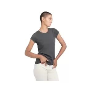 Mantis Womens/Ladies Roll Sleeve Tee (S) (Charcoal Grey Melange)