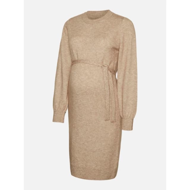 Mamalicious Womens Mama Mini Dress Natural Melange female 10 (S)