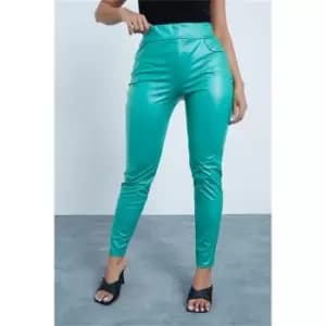 I Saw It First Jade New Pocket Pu Leggings - Green