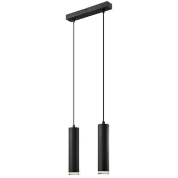 Lamkur Lighting - Franco Bar Pendant Ceiling Light Black, 2x E27
