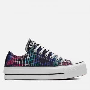 Converse Womens Chuck Taylor All Star Digital Daze Lift Ox Trainers - Black/Hyper Pink/White - UK 3