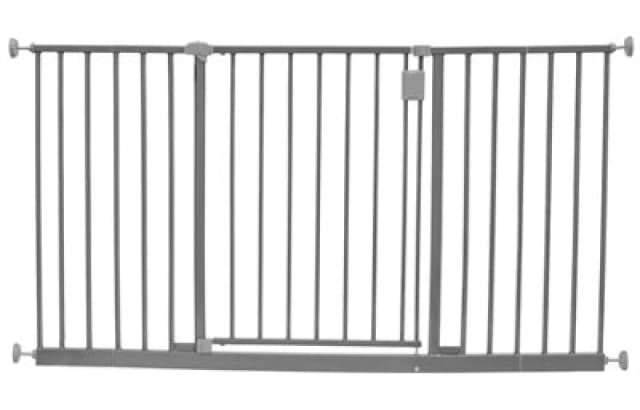 Safetots Extra Wide Hallway Gate, 134Cm - 140Cm, Matt Grey, Pressure Fit Baby Gate For Hallways And Wide Spaces