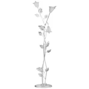 Marilena 3 Light Multi Arm Floor Lamp, White, Silver