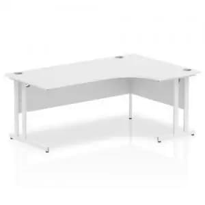Impulse 1800mm Right Crescent Desk White Top White Cantilever Leg
