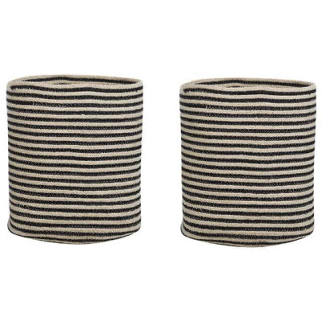 Beliani Set Of 2 Baskets Yerkoy Cotton Black