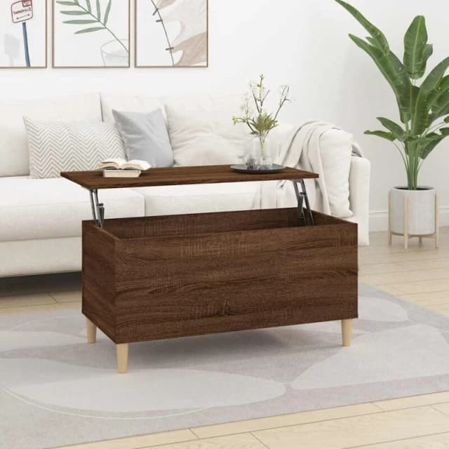 vidaXL Coffee Table Brown Oak 90x44.5x45cm Engineered Wood, Brown 819587