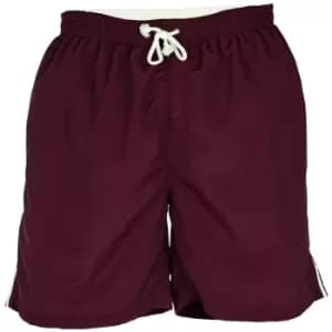 Duke Mens Yarrow D555 Full Length Swim Shorts (S) (Burgundy)