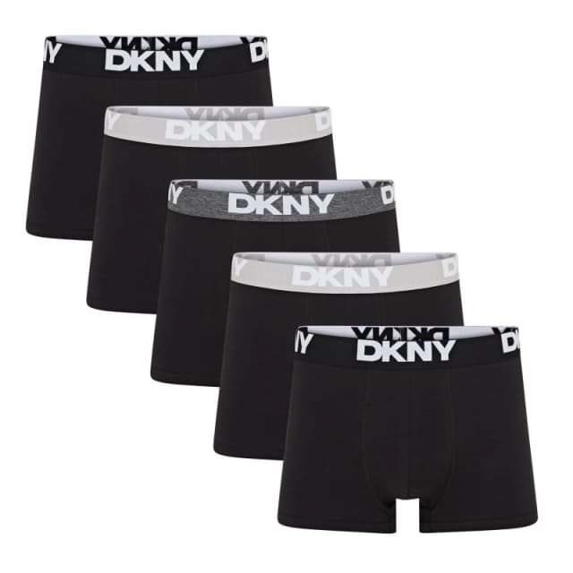 DKNY Mens 5 Pack Trunks Portland Black male Small