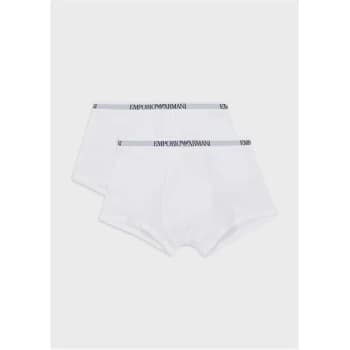 Emporio Armani 2 Pack Cotton Trunks White Size L Men