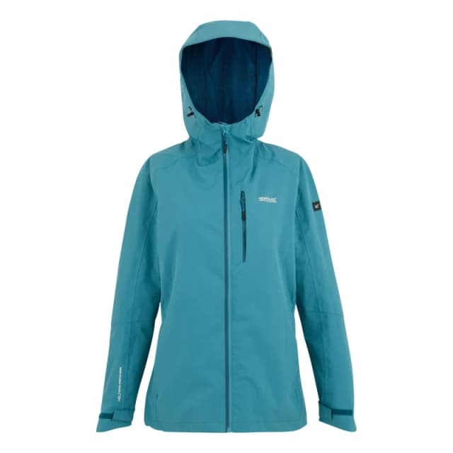 Womens hooded waterproof jacket Regatta Birchdale II Bleu Female 36