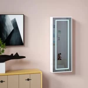 LED Jewellery Cabinet White 31.5x9x110cm