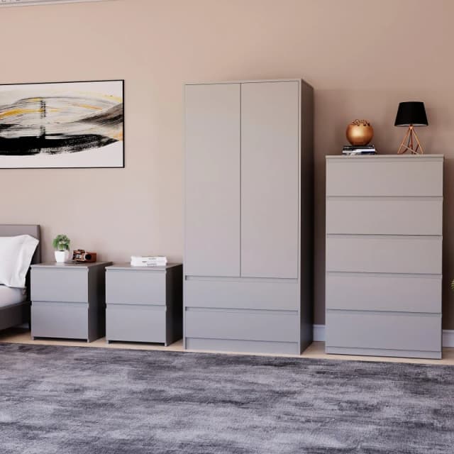 Lassic Vida Designs 4 Piece Denver Bedroom Set 3 Grey unisex One Size