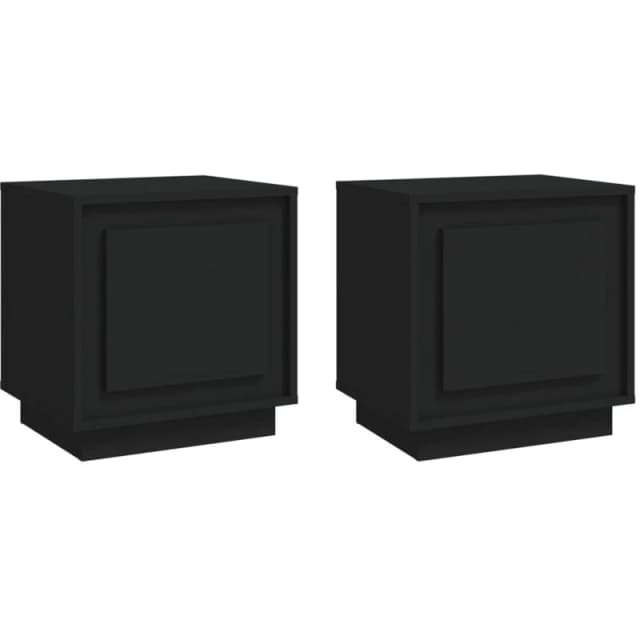 VIDAXL Bedside Cabinets 2 pcs Black 44x35x45cm Engineered Wood Vidaxl 8720845794217