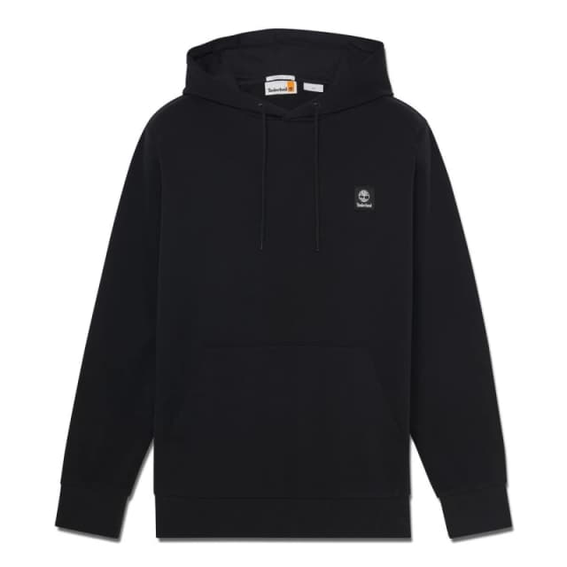 Timberland Mens Woven Badge Black Pull Over Hoodie Black male S