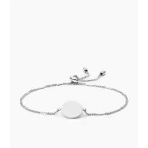 Fossil Womens Lane Disc Stainless Steel Bracelet - Silver