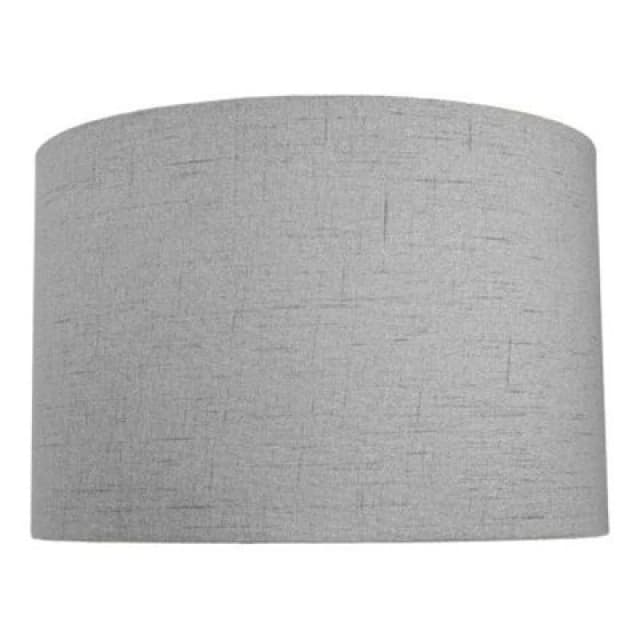 Happy Homewares Contemporary And Sleek Grey Textured Linen Fabric Drum Lamp Shade 60W Maximum