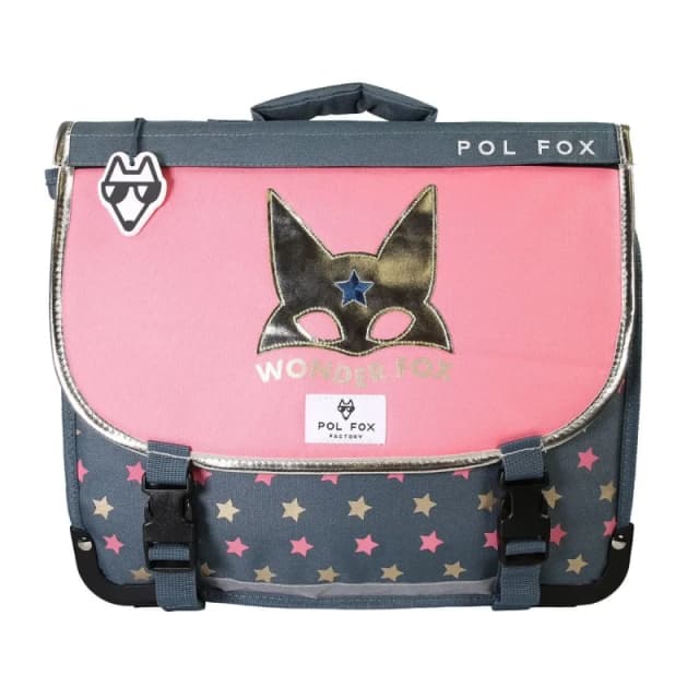 Pol Fox Children's satchel Pol Fox Wonder Fox Glitter Gris Unisex 38 cm