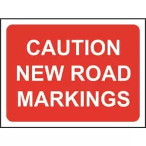 Zintec 1050x750mm Caution New Road Markings Road Sign (no frame)
