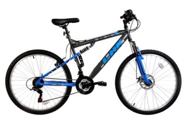 Basis Link Adult's Full Suspension Mountain Bike, 26" Wheel - Graphite/blue
