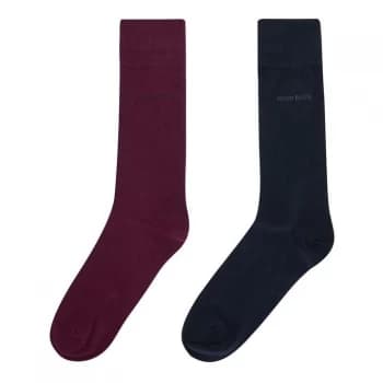 Hugo Boss 2 Pack Soft Cotton Socks Navy/Burgundy