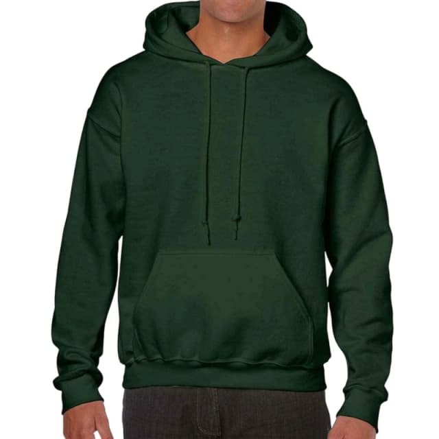 Gildan Mens Plain Pink Hoodie in Dark Green Size: XL Dark Green Male XL