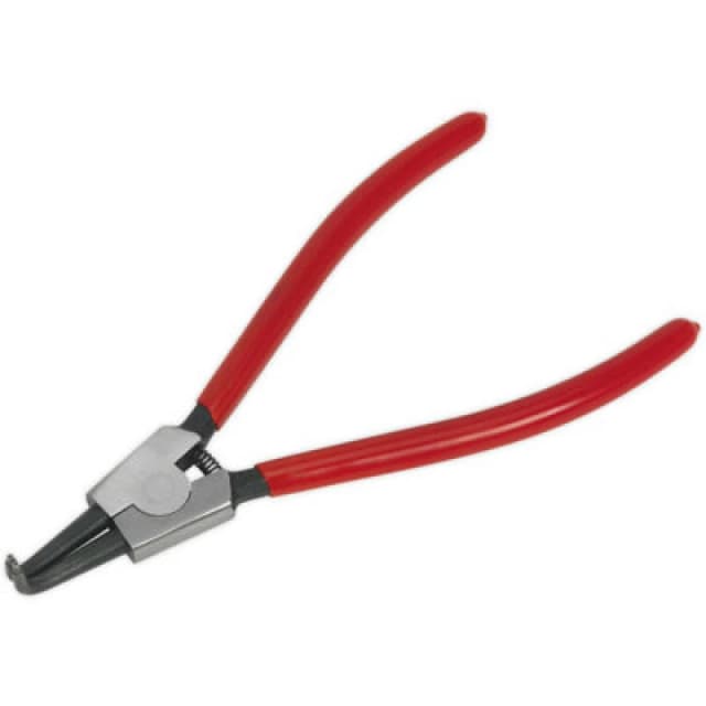 Loops 230mm Bent Nose External Circlip Pliers - Spring Loaded Jaws - Non-Slip Tips Multi