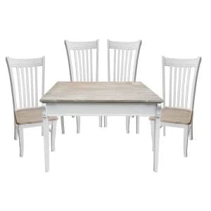 Charles Bentley Shabby Chic Vintage French Style 4-Seater Dining Set