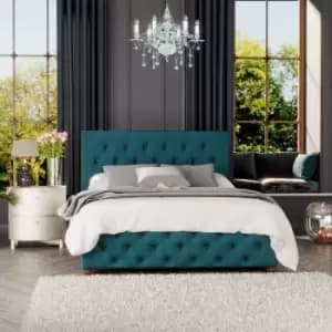 Laurence Llewelyn-bowen - Luna Ottoman Storage Bed, Plush Velvet, Emerald Single