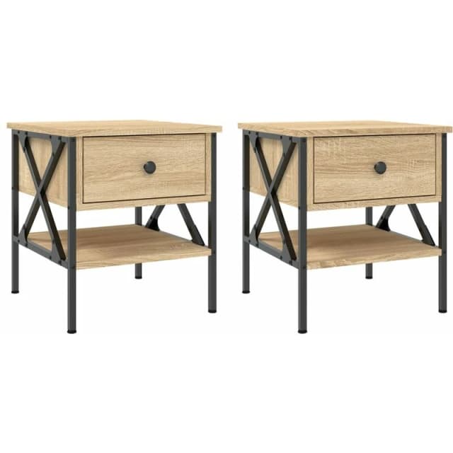 VIDAXL Bedside Tables 2 pcs Sonoma Oak 40x42x45cm Engineered Wood Vidaxl 8720845939151