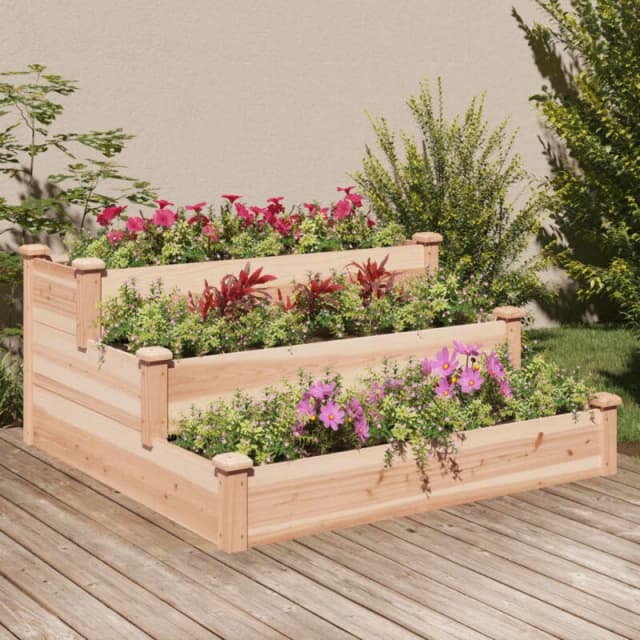 VIDAXL Garden Raised Bed 120x120x56cm Solid Wood Fir Vidaxl 8720845824327