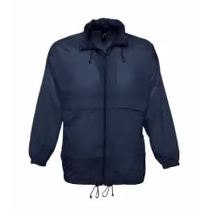 SOLS Unisex Surf Windbreaker Lightweight Jacket (XXL) (Navy)