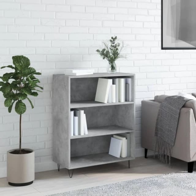 VIDAXL Bookcase Concrete Grey 69.5x32.5x90cm Engineered Wood Vidaxl 8720845866433