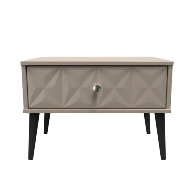 Toledo 1 Drawer Wide Side Table In Mushroom (Ready Assembled)
