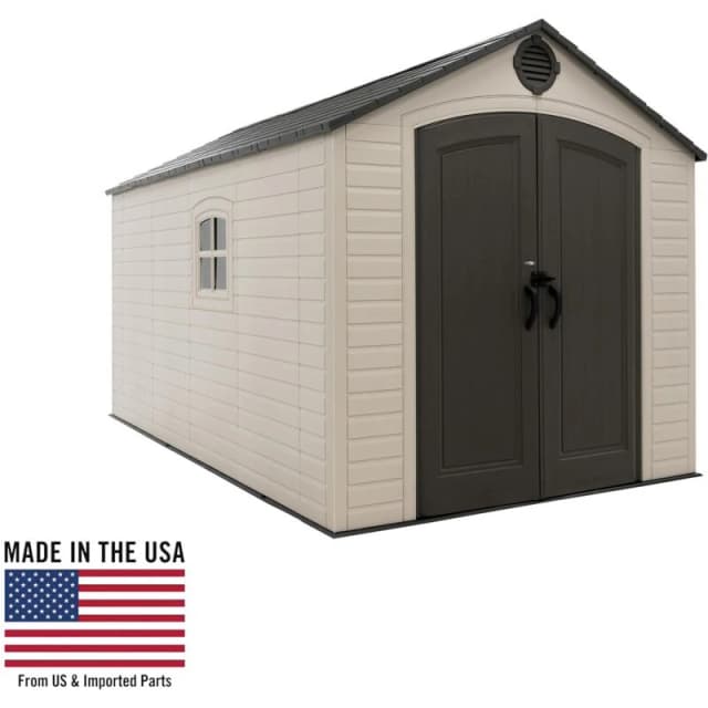 Lifetime Products 8' x 15' Outdoor Storage Shed, Brown 60394