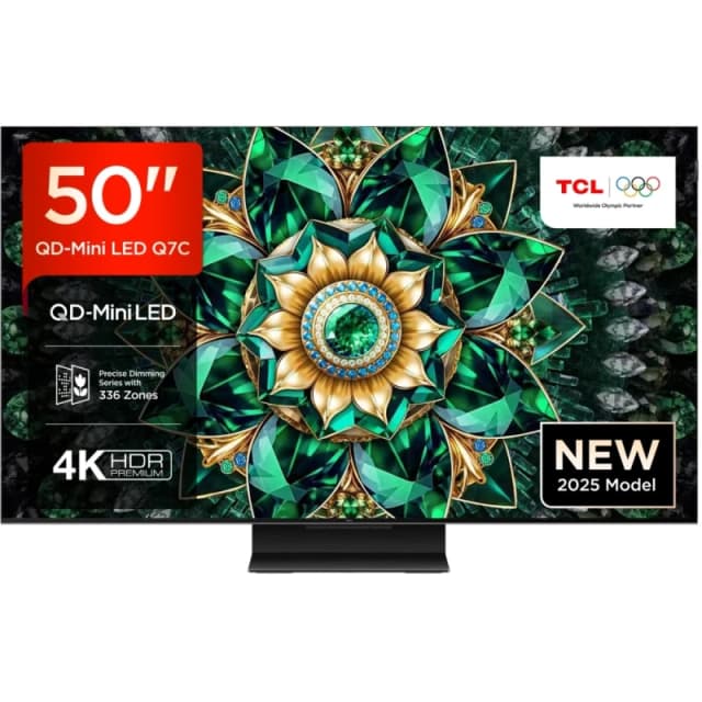 TCL 50Q7C-UK 50" Q7C 4K Ultra HD HDR QD-Mini LED Smart Google TV 2025